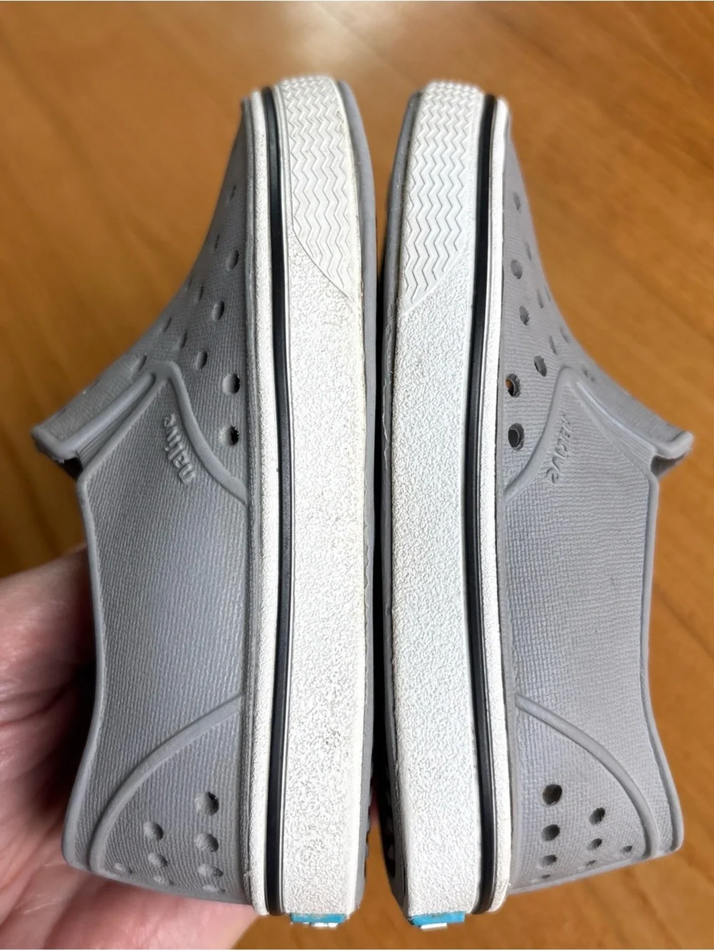 Native Miles Shoes Toddler Grey White Slip-On Unisex Gray Boys Water Size C7 7